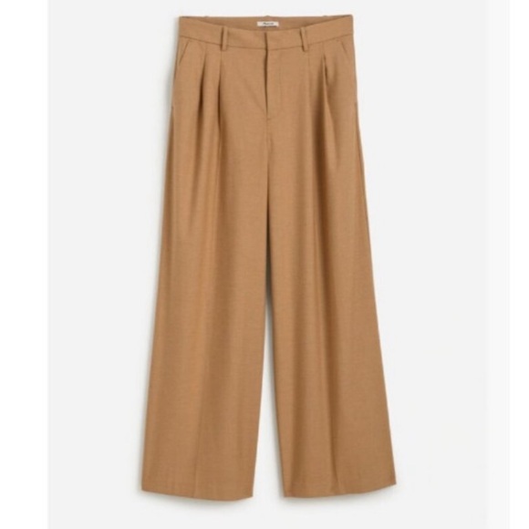 NWT Madewell Harlow Superwide-Leg Trouser Pants Tan Camel Pleated 12 - Picture 13 of 13